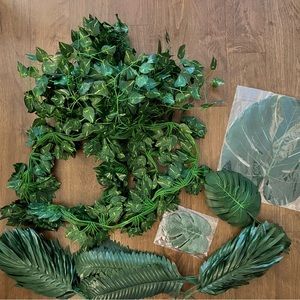 Artificial Tropical Monstera Palm Leaves Greenery Garland Safari Jungle Party